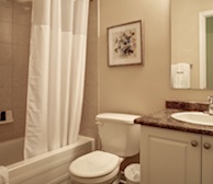 Master Bathroom Soaker Tub Fully Furnished Apartment Suite Oakville