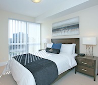 Master Bedroom Queen Mattress Fully Furnished Apartment Suite Midtown Toronto