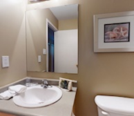 Master Bathroom Soaker Tub Fully Furnished Apartment Suite Mississauga