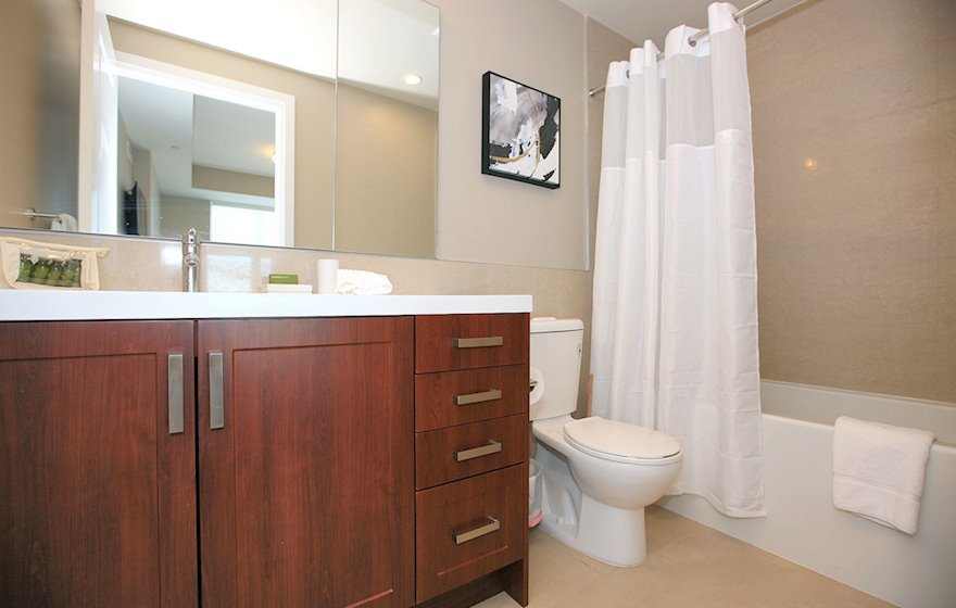 Master Bathroom Walk In Shower Fully Furnished Apartment Suite Etobicoke Toronto