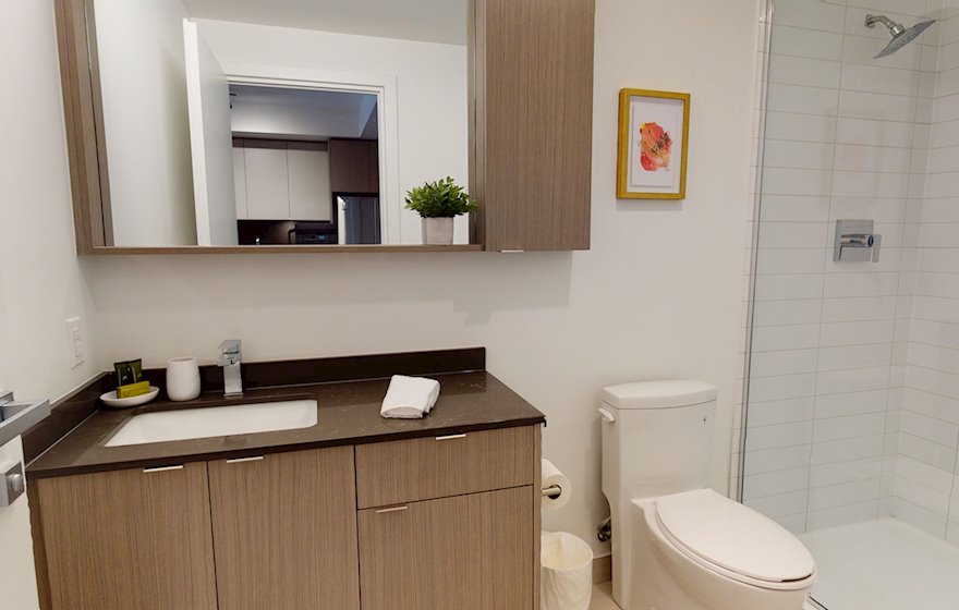 Second Bathroom 3 Piece Fully Furnished Apartment Suite Oakville