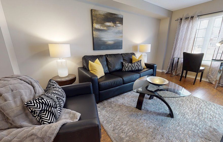 Living Room Free WiFi Fully Furnished Apartment Suite Burlington