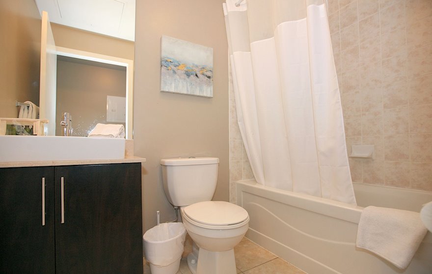 Bathroom 3 Piece Fully Furnished Apartment Suite Toronto