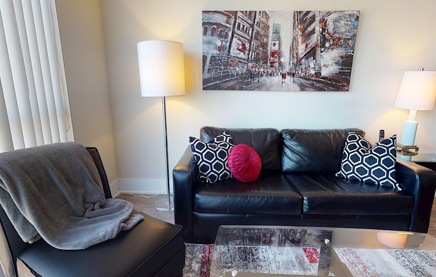 Living Room Free WiFi Fully Furnished Apartment Suite Toronto