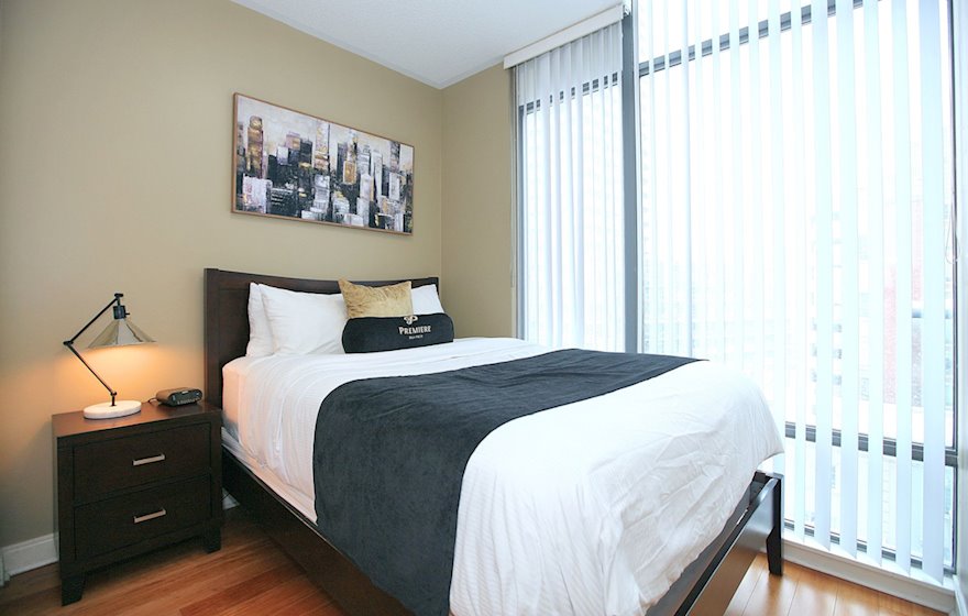 Master Bedroom Queen Mattress Fully Furnished Apartment Suite Toronto